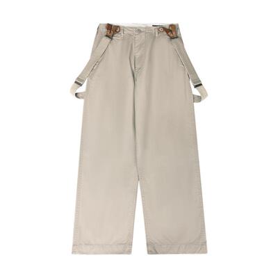 情侣款宽松休闲纯色背带裤