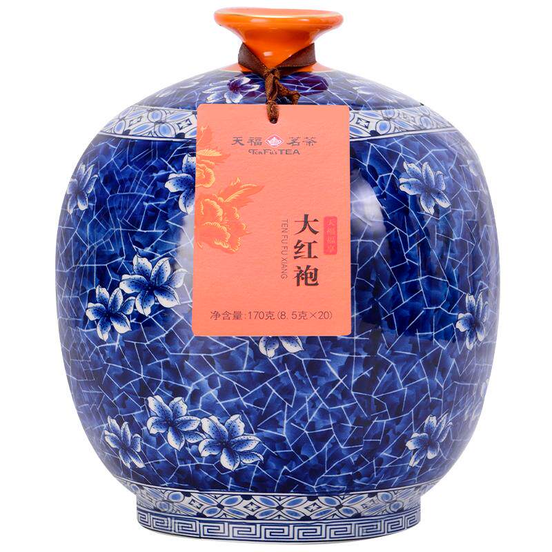 天福茗茶特级岩茶瓷罐装大红袍