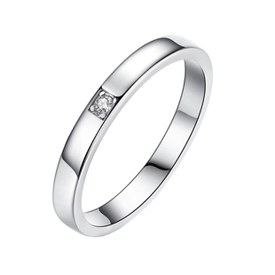 正品D色莫桑石钻戒男情侣对戒女纯银小众设计素圈求结婚戒指礼物