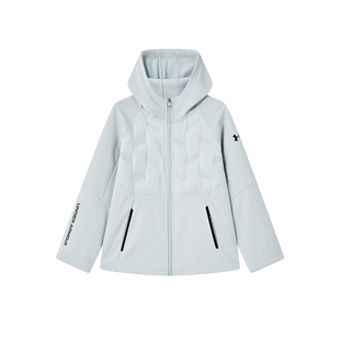 安德玛童装25年新款秋冬儿童羽绒拼接夹克外套男女童百搭运动上衣