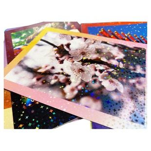 沉墨明信片定制星星镭射膜来图定做个性贺卡印刷彩色打印可增加烫金工艺请柬应援周边定做书签印刷名片订做