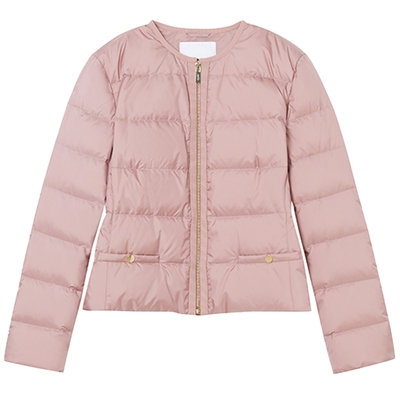 【匈牙利白鹅绒】LANCY/朗姿2025年冬新款圆领修身轻薄短款羽绒服