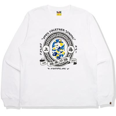 BAPE男装夏迷彩猿人印花图案长袖