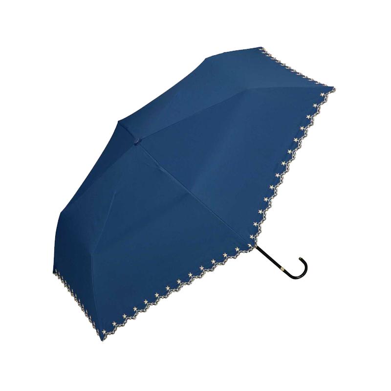 日本wpc遮阳伞防晒超轻长柄星星刺绣花朵圆点5折哆啦A梦晴雨两用