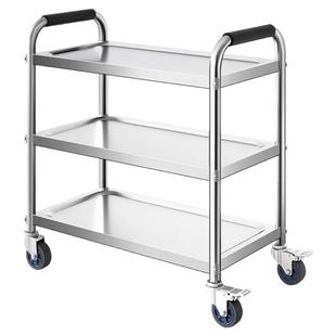 不锈钢餐车商用餐厅移动三层送餐车收碗车两层摆摊小推车酒店出餐