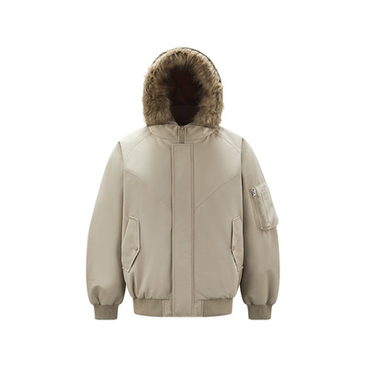 森马三防飞行员外套连帽羽绒服男