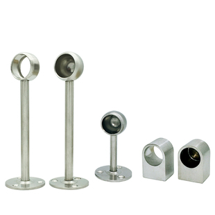 不锈钢管法兰座底座衣柜挂衣杆顶装固定配件侧装毛巾杆吊通支架座