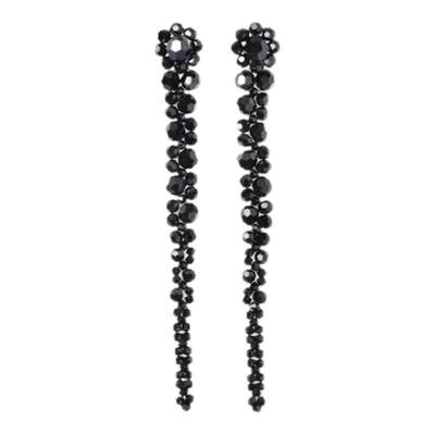 黑色树脂水滴状耳环