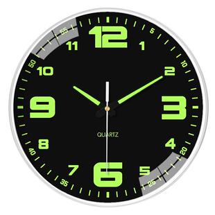 夜光挂钟卧室静音创意时钟表客厅石英钟家用圆形时钟轻奢壁钟挂表