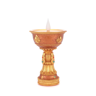 充电电子酥油灯长明灯供佛灯佛灯佛前供灯烛台灯藏式酥油灯底座