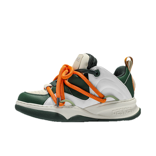 DESKISS复古小众板鞋美式高街休闲潮牌面包鞋男款大舌头绿色鞋子