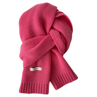 100%纯羊毛红色围巾女款2025新款冬加厚女生今年流行爆款女士围脖