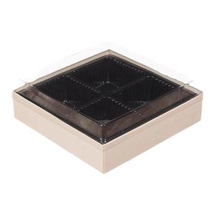 网红爆款四喜蛋糕盒子木质欢喜四拼四宫格水果奶油烘焙甜品包装盒