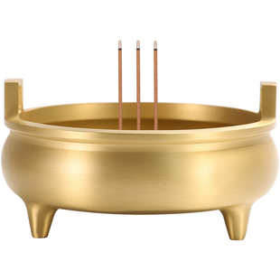 大号纯铜香炉檀香炉家用室内上香炉供佛宣德炉线香炉沉香熏香炉