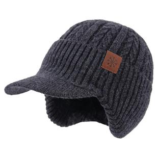 中老年爸爸毛线帽男士秋冬季老人帽子爷爷加绒加厚保暖护耳帽冬天