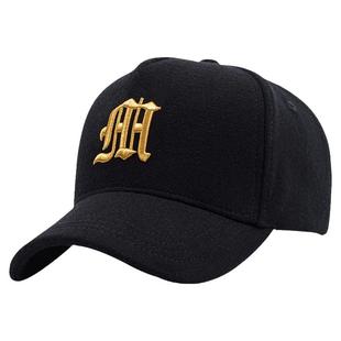 毛呢高顶帽子男士秋冬新款大码硬顶棒球帽男冬天大头围保暖鸭舌帽