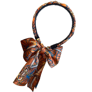 复古编发发箍女2025新款春季飘带发带绑发丝巾头箍一体系发卡头饰