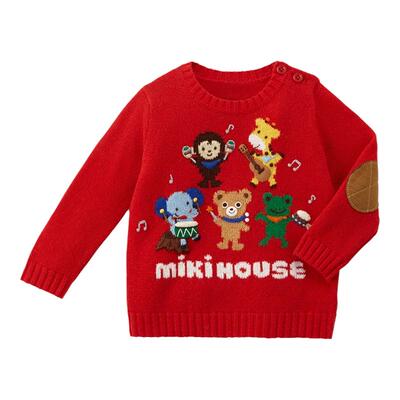 MIKIHOUSE刺绣动物园毛衣