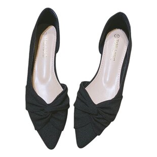 2026春季新款百搭浅口尖头侧空平底鞋女舒适软底黑色工作单鞋女鞋