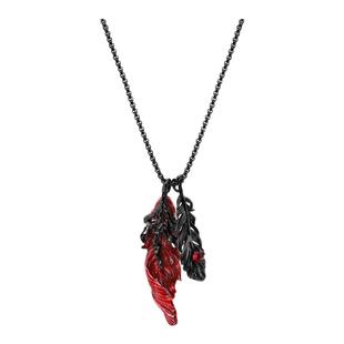 可DIY拆卸 原创小众黑红羽毛叠戴项链暗黑毛衣链秋冬新款男女