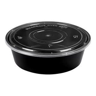 3000ML加厚带盖一次性餐盒圆形塑料外卖打包盒小龙虾酸菜鱼圆盆