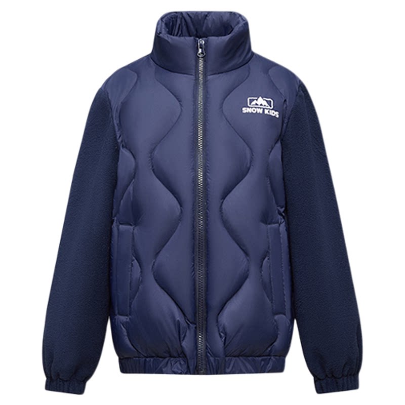 雪中飞针织袖儿童立领轻薄羽绒服