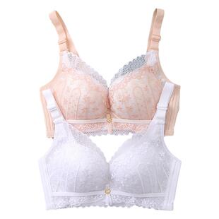 柔软白肤色内衣女小胸聚拢薄款收副乳春夏防下垂蕾丝文胸套装上托