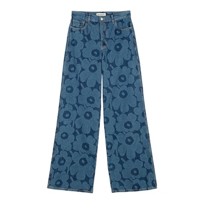 Marimekko【亚洲限定系列】游霓可印花潮酷阔腿牛仔裤26早春新款