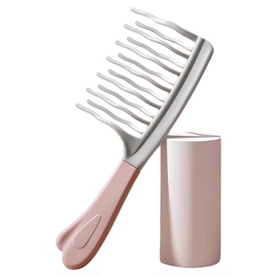 双排波浪齿卷发梳手柄头皮按摩梳蓬松梳理发店防静电卷发造型梳