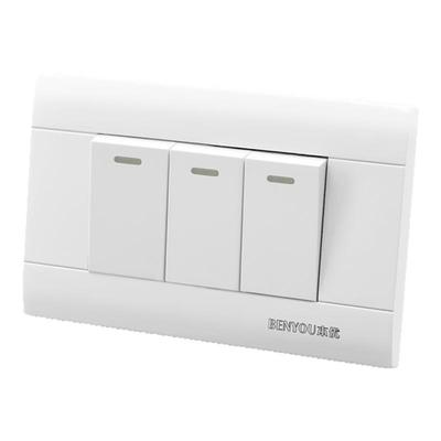 本优118型暗装墙壁开关插座面板小三开双控家用二位三联电源3开