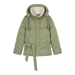 tanni25冬新款通勤日常可拆卸帽子H型收腰保暖羽绒服TO31DJ012A