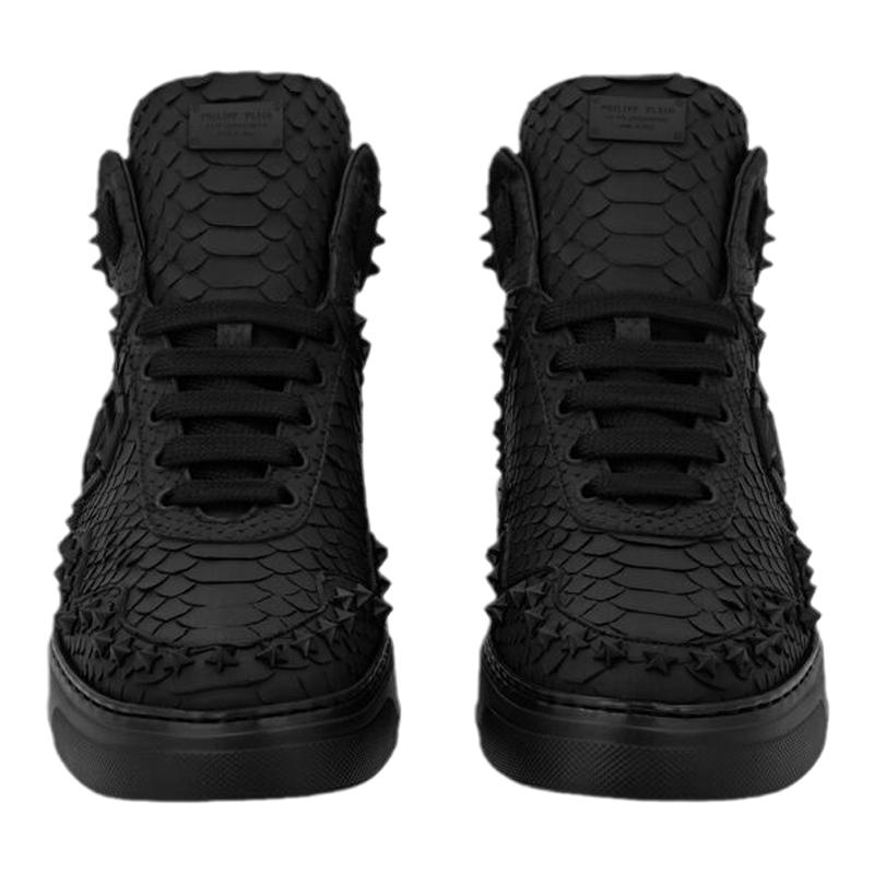 PhilippPlein/菲利普普兰男士运动休闲鞋蟒蛇皮铆钉加垫新款