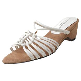 巨巨好穿 Literary尖头编凉鞋女夏坡跟露趾一字优雅气质女鞋拖鞋