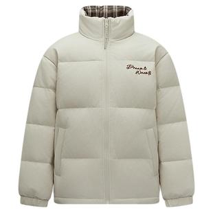 商场同款|森马羽绒服男冬90绒子2025新款格纹立领外套潮绣花上衣