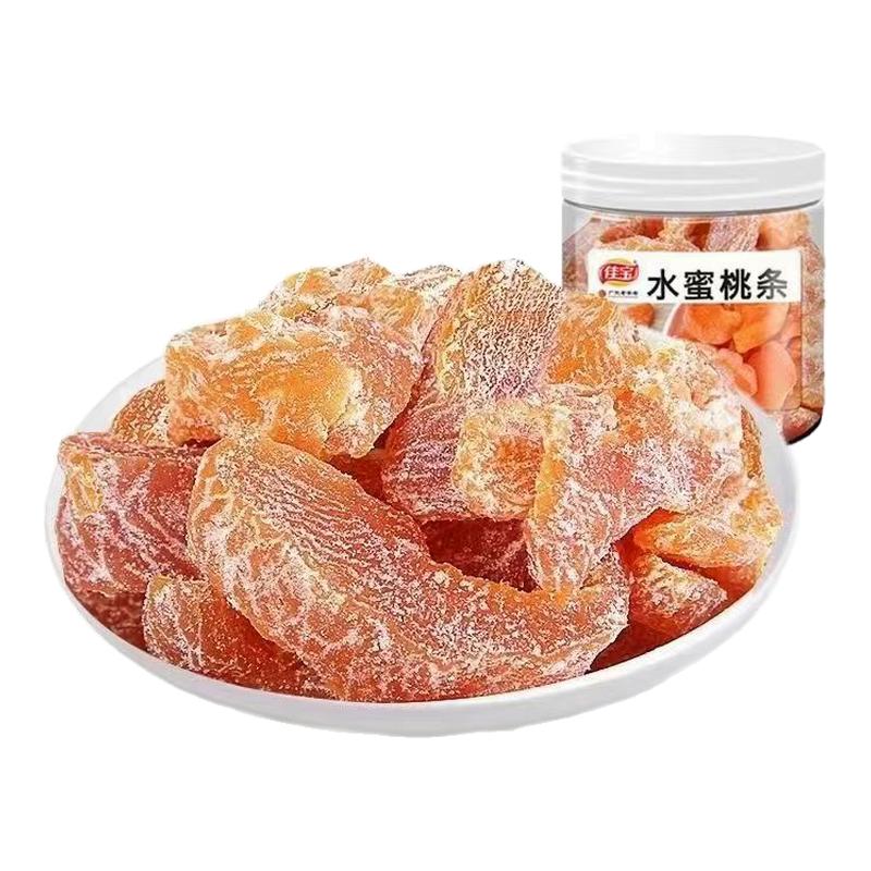 佳宝水蜜桃条185g桃子肉桃干果脯蜜饯水果干罐装休闲零食小吃