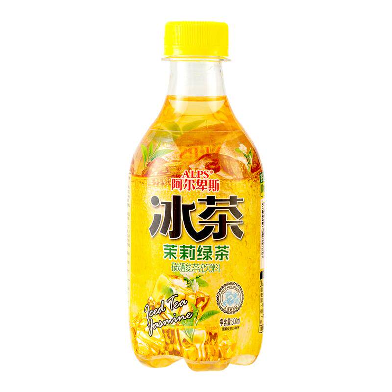 阿尔卑斯冰茶300ml*6瓶柠檬碳酸茶饮料聚会特惠清爽绿茶果味饮料
