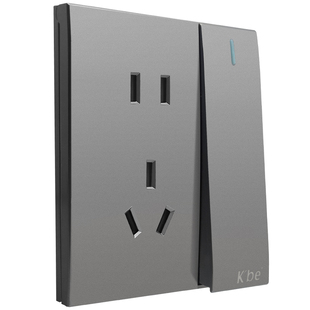 科本开关插座五孔暗装无框大面板Q5轻奢灰系列V3香槟金象牙白86型