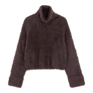 OTHERSTORE 丝滑浓巧 软糯高领毛衣女冬季仿貂毛短款套头针织上衣