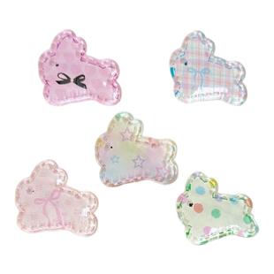 透明五款小兔子发夹可爱甜美少女心卡通刘海边夹头饰卡子鸭嘴夹新