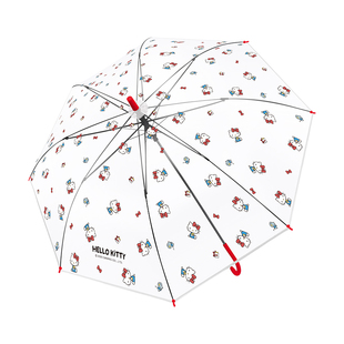 正版三丽鸥kt猫儿童雨伞透明女生高颜值学生上学专用长柄2025新款