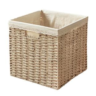 ins风书架编织收纳筐抽屉式收纳盒定制橱柜衣物收纳篮玩具杂物筐