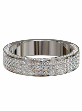 18K金满镶轻奢情侣对戒可定制