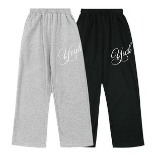 DK童装秋冬女男童加绒运动裤儿童中大童宽松阔腿休闲加厚裤子卫裤