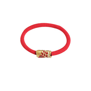 新年好运锦鲤发绳中国风年年有余扎头皮筋高弹力耐用基础头绳发圈