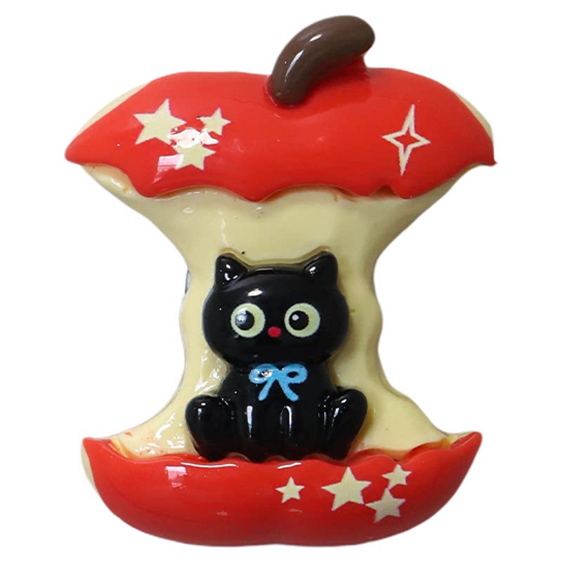 苹果小猫可爱卡通柜门拉手创意免打孔创意抽屉衣柜装饰推拉门把手