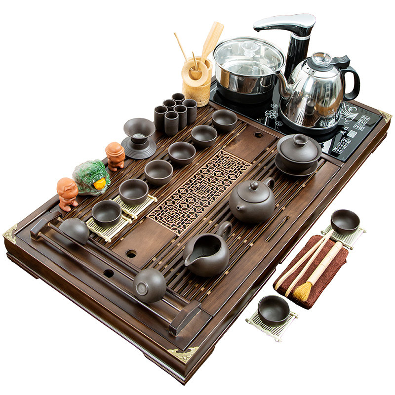 整套茶具套装家用简约实木茶盘一整套茶具
