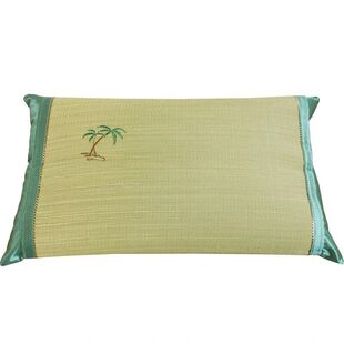 凉席草席枕片一对装拍2个夏天蔺草枕皮枕席冰丝藤席成人枕头套子