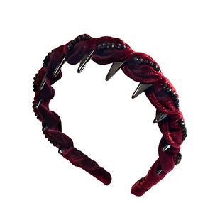 红色发箍女款秋冬2026新款高颅顶洗脸专用头箍带齿压发卡发捆头饰