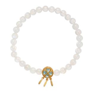 暖言天然白月光手链女s925银捕梦网配饰托帕石手串轻奢情人节礼物