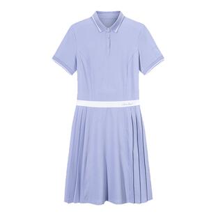 安踏速干连衣裙女短袖运动夏季新款商务女士网球polo裙百褶半身裙